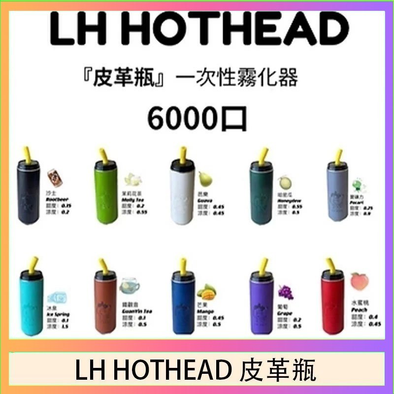LH HOTHEAD皮革 LH HOTHEAD皮革瓶電子煙可充電6000口一次性
